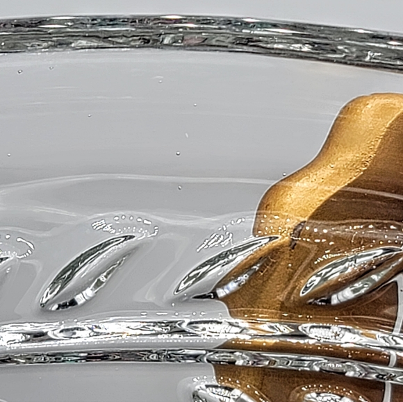 Federal Glass Hospitality Homestead Wheat Clear Snack Plates Set 4 MCM Vtg - Picture 7 of 8